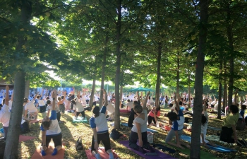 International day of Yoga at Hanging Gardens of Auditorium Parco della Musica
