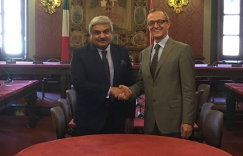 Ambassador Anil Wadhwa meeting Mr. Mario Lucini, Mayor of Como