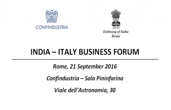 India-Italy Business Forum Rome, 21 September, 2016 