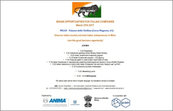 ANIMA – India Business & Investment Meet (Milan, March 27th, 2017)