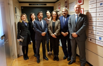 Ambassador Wadhwa seen here with Emanuele Lettieri Director , Anna Bacigalupi Head of Marketing and Recruitment, Greta Maiocchi Graduate School of Business and Erica Santangelo International Relations of the School of Management