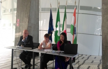 'Lombardy meets India' - DCM Smt. Gloria Gangte speaking to business leaders on 'Ease of Doing Business in India' in Milan on 18th Jul 2017.