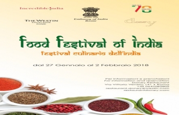 Food Festival of India organised by the Embassy from 27th January to 2nd February, 2018