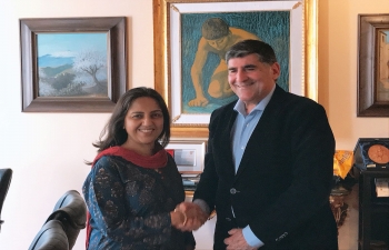 Ambassador Reenat Sandhu met the Mayor of Taormina, Dr. Eligio Giardina to discuss possibilities of cooperation.