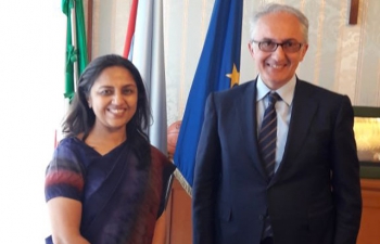 Ambassador Reenat Sandhu met the Mayor Carlo Marino at Caserta on May 3rd.