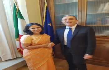 Aug. 3rd: Ambassador Reenat Sandhu met Senator Vito Rosario Petrocelli, President of the Italian Foreign Affairs Committee at Palazzo Madama.
