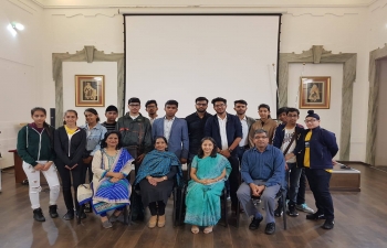 Oct 8th: Ambassador Reenat Sandhu interacts with a group of students from St.Mark's Sr. Sec. Public School, New Delhi on an exchange visit to Italy.