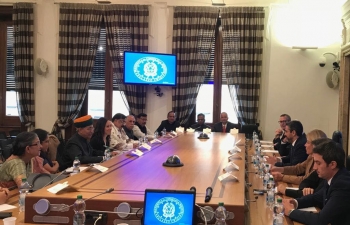 Oct 16th: Goodwill Delegation of Indian Parliamentarians led by Union Minister of State for Parliamentary Affairs, Mr. Arjun Ram Meghwal, held delegation level talk with Italian Cabinet Minister for Parliamentary Affairs Mr. Riccardo Fraccaro at Rome, Italy.