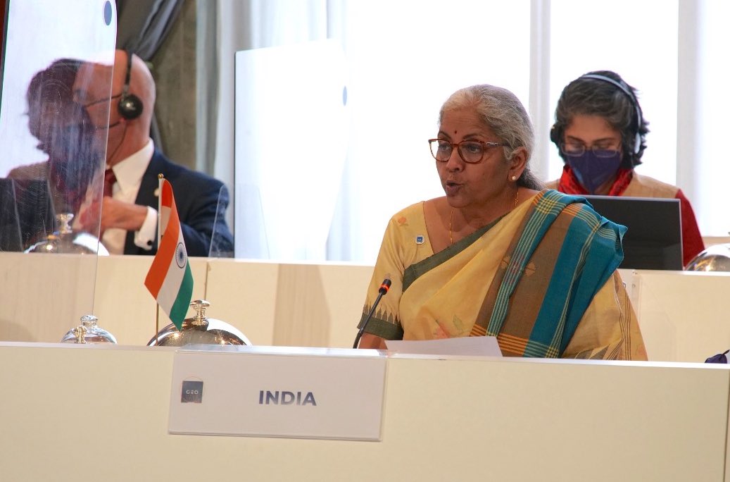 Visit of Finance Minister Smt. Nirmala Sitharaman to Italy on the occasion of Finance & Health Ministers Meeting 