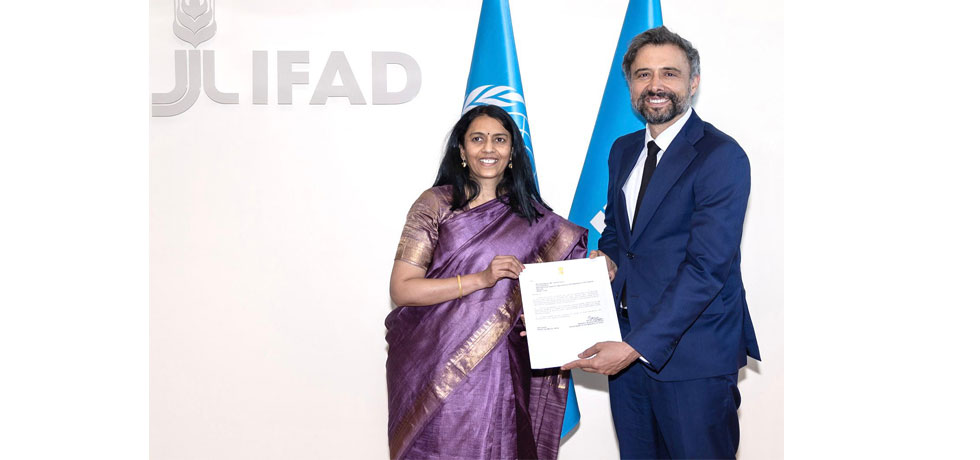 Ambassador Vani Rao presented Letter of Credentials to H.E. Mr. Alvaro Lario, President of the International Fund for Agricultural Development (IFAD).